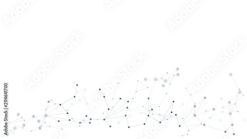 Abstract Low Poly Network Connection Border with Polygonal Lines and Dots Technology Background