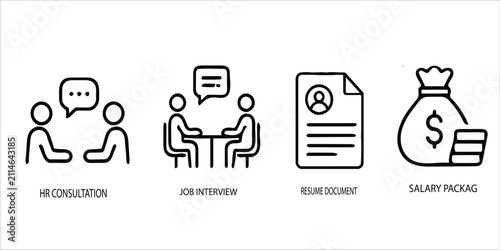 Obraz na płótnie Job Hiring Icon Set Recruitment Vector Collection