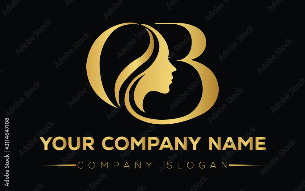 Naklejka premium Gold and black logo design for modern company with creative swirl shape Vector, illustration