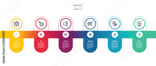 Timeline chart business infographic template.