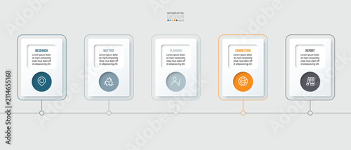 Timeline chart business infographic template.
