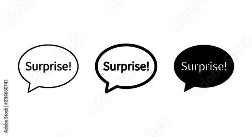 Quadro su tela Surprise Speech Bubbles, Announcement Icons, Notification Message Symbols, Commu