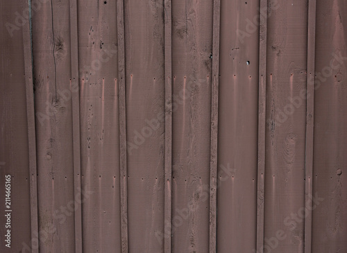 Canvastavla Horizontal close up view of a brown painted board and batten wood siding surface