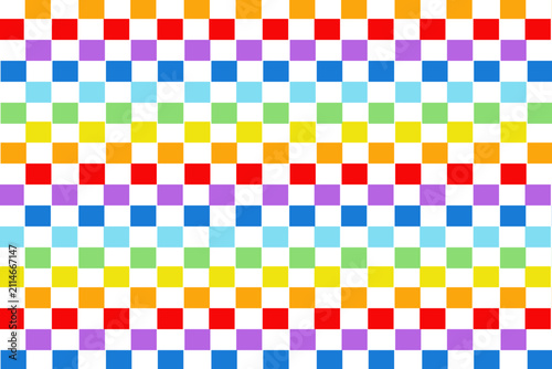 Rainbow chequerboard pattern. Seamless vector ombré design suitable for fashion, home decor and stationary.