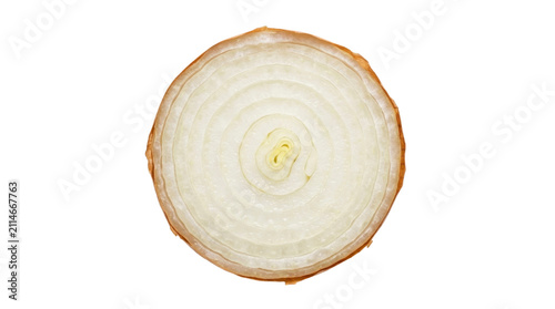 Sliced yellow onion vegetable isolated on a transparent background PNG file