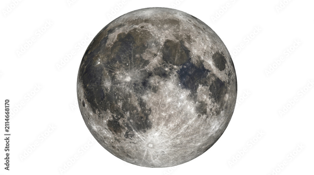 Fototapeta premium Full Moon sphere on a transparent background PNG file