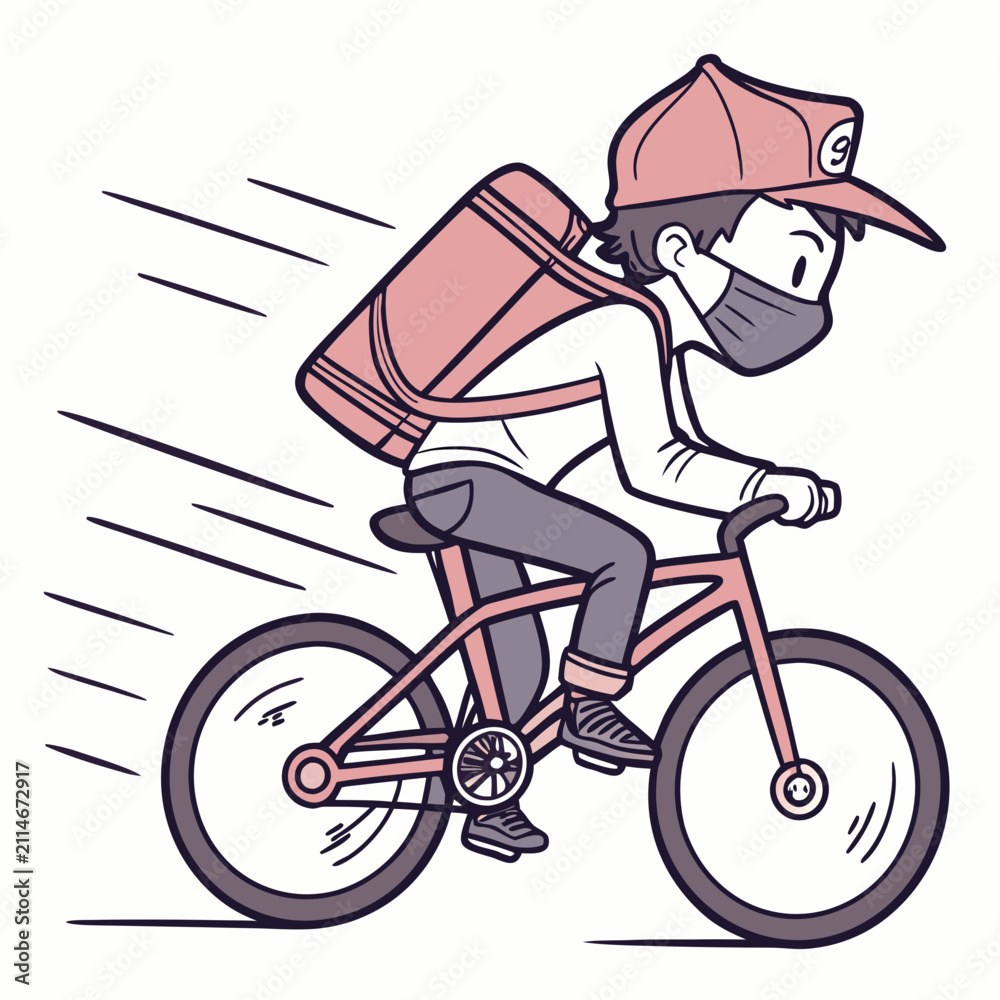 Fototapeta premium Bicycle Courier Ninja