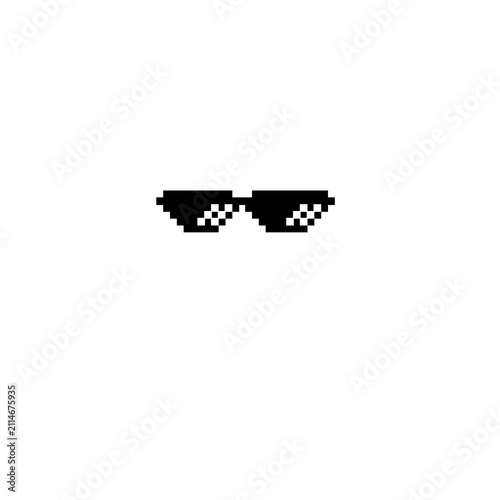 Fotografía Pixel Art Deal With It Sunglasses Graphic, Retro 8-Bit Pixel Sunglasses Meme Vector, Thug Life Pixel Sunglasses PNG Clip Art, Cool Arcade 8-Bit Pixel Glasses Graphic, Minimalist Pixelated Sunglasses