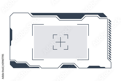 Futuristic digital interface frame with target reticle