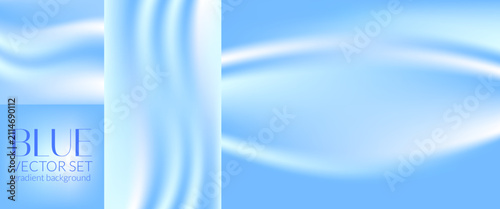 Fotografie Gradient wave backgrounds with soft aqua ribbons