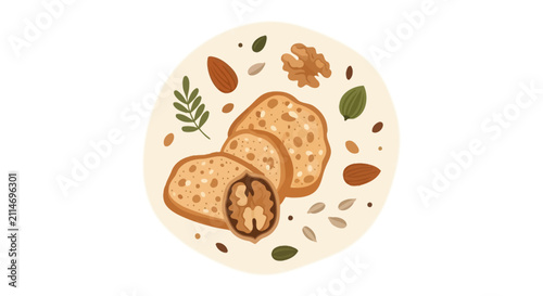 Canvastavla Sliced multigrain bread with walnuts and almonds