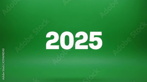 Green Screen Studio with 2025 Year Mark displayed sequentially for future planning concepts