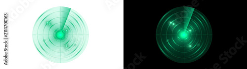 Konstfotografi Green radar screen display with target tracking blips ideal for use in PNG, Tran