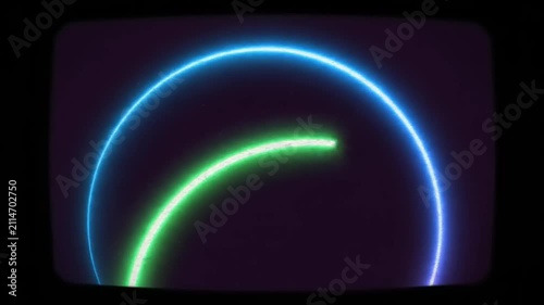 Neon Lights Forming Circular Patterns.