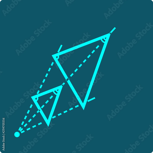 Similarity and Scale Icon – Two Triangles Enlarged from a Center Point