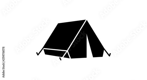Black tent silhouette against a white background a simple outdoor shelter illustration