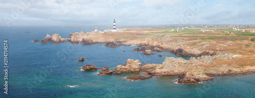 Panorama de la côte ouest de l'ile d'Ouessant en région Bretagne