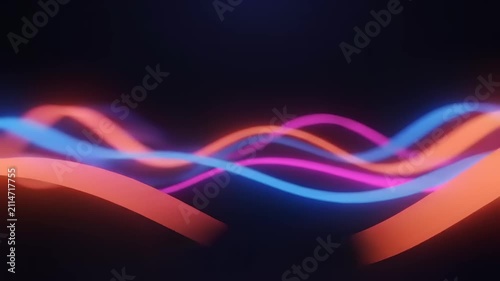 Vibrant Neon Waves in Motion.