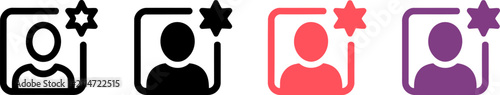 Favorite user icon, important contact, starred profile, vip person symbol, premium member avatar