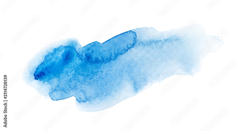 Fototapeta premium Blue watercolor paint brush stroke texture