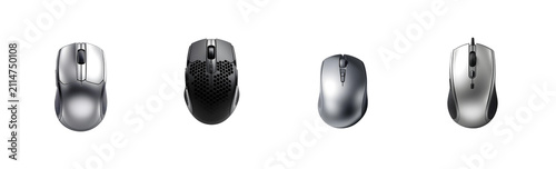 Computer mouse isolated, minimal shadow transparent background