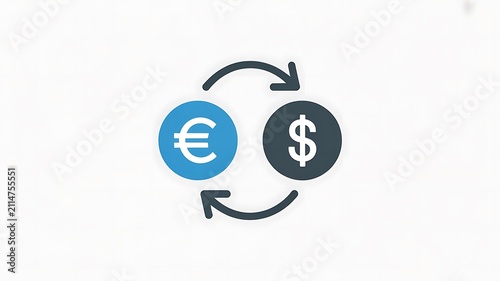 Obraz na płótnie Euro and dollar currency exchange icon