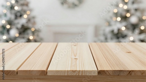 christmas decoration on wooden table