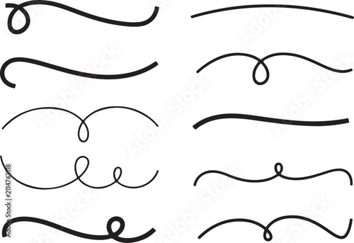 divider hand drawn ornamental line set vector flourishes