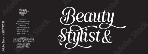 Foto Elegant ligature alphabet letters font logo