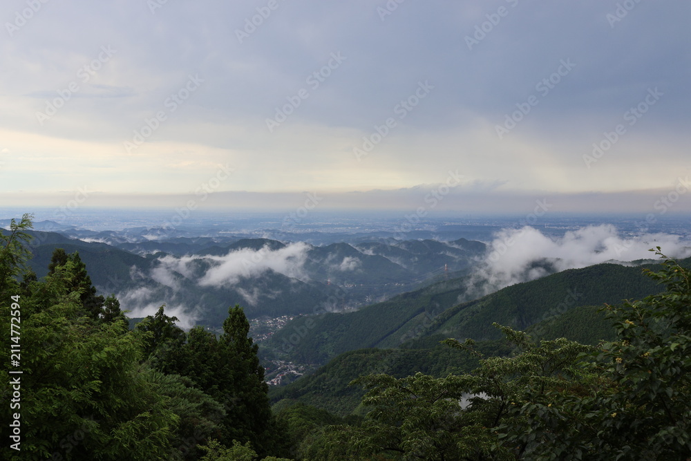 Fototapeta premium The view from the mountain after the rain