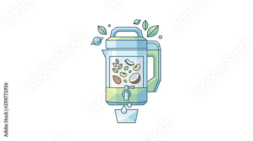 Blender with Nuts and Coconut Making Nut Milk