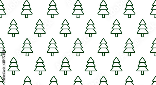 Green Christmas Tree Pattern Seamless Background