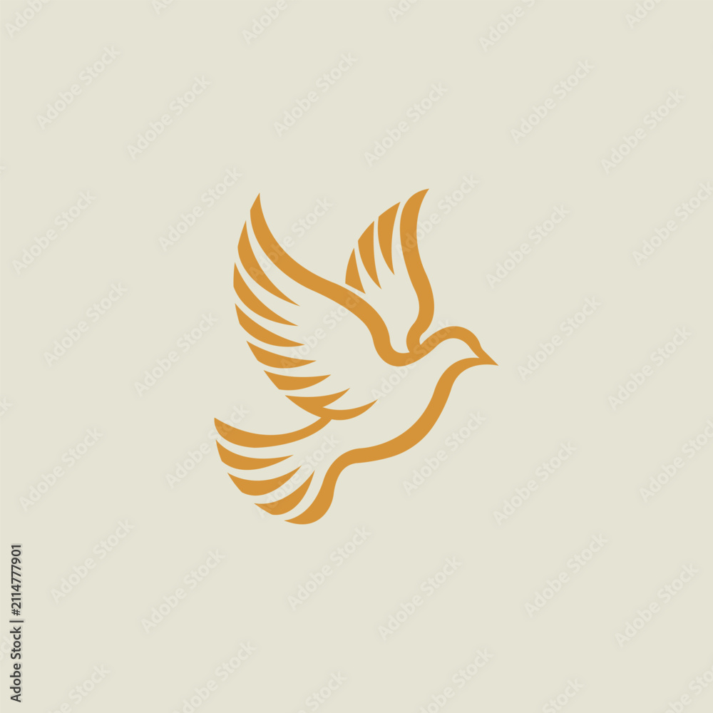 Fototapeta premium Elegant Flying Dove Bird Logo Vector