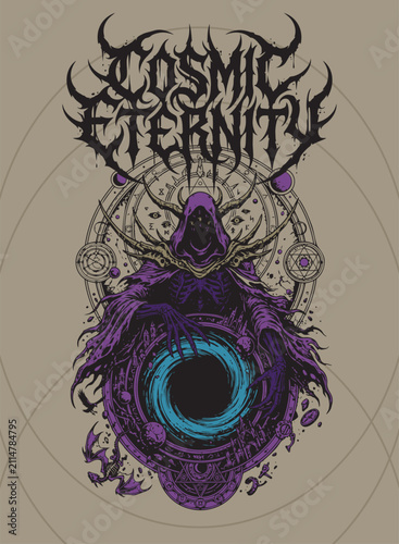 Cuadro en lienzo Astral Harbinger Awakens Beneath Eternal Void Eclipse Forever