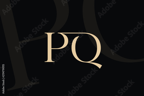 PQ or QP letter logo icon design. Classic style luxury initials monogram.