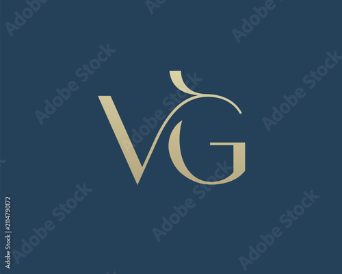 VG letter logo icon design. Classic style luxury initials monogram.