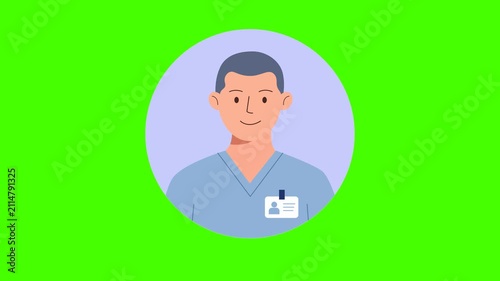 doctor avatar, loop animation, 4k video, alpha channel