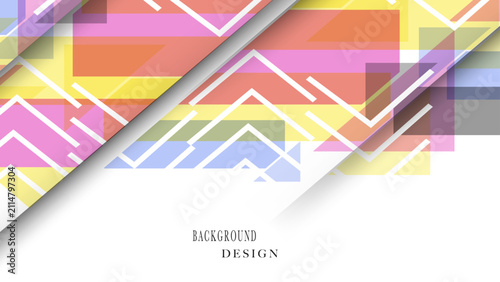 Colorful Geometric Abstract Background with Layered Shapes and Dynamic Lines