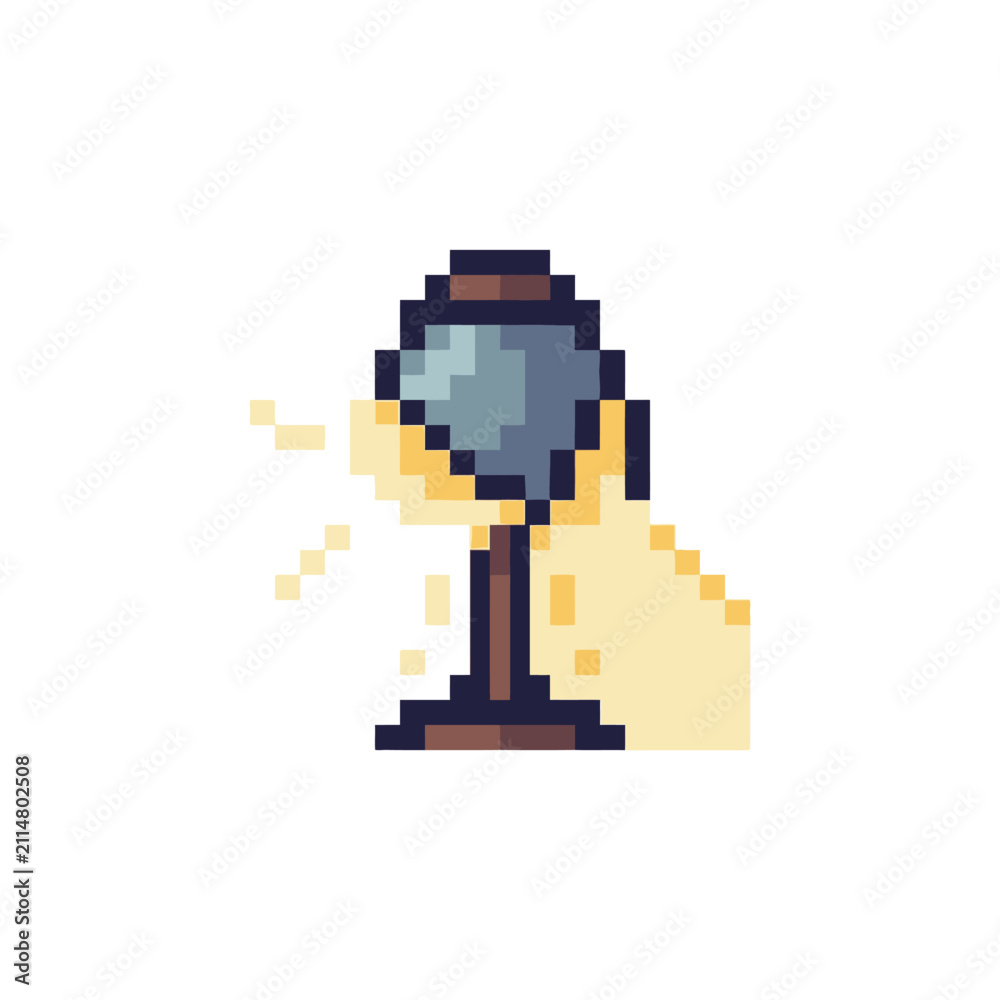 Fototapeta premium Standing lamp or torch pixel art icon.