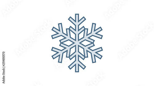 Stylized Geometric Snowflake Icon on White Background