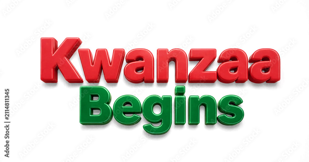 Obraz premium Colorful threedimensional text saying kwanzaa begins isolated for holiday celebrations and promotions