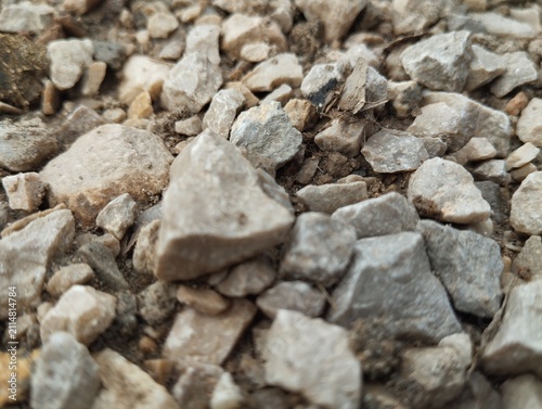 Close Up of Light Colored Gravel and Small Rocks Texture
