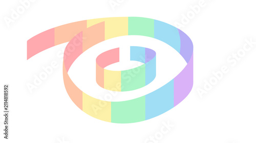 Abstract rainbow ribbon spiral logo
