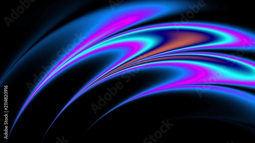 Neon blue and purple liquid gradient flowing abstract wave motion graphic background