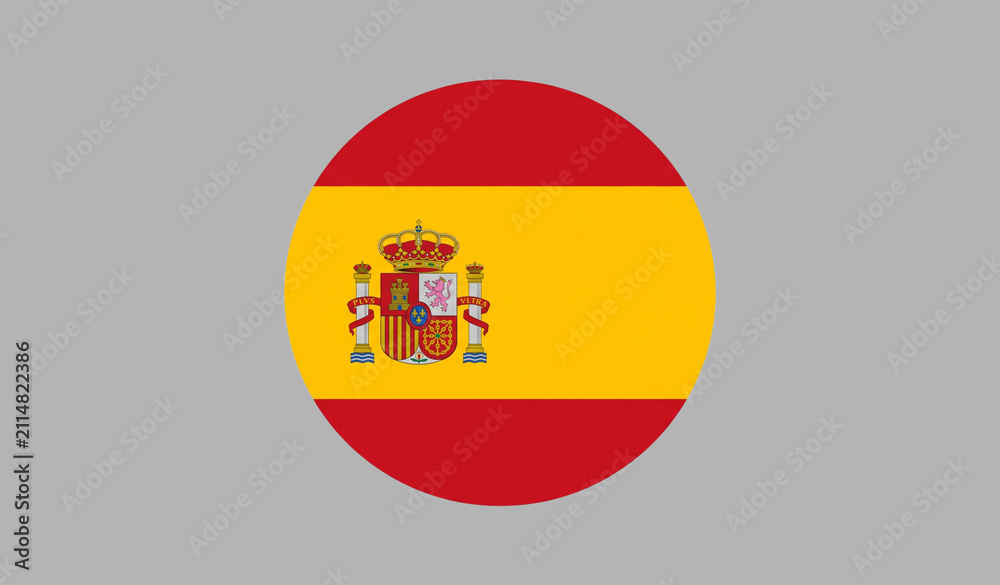 Obraz premium Spain National Flag Circular Icon