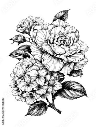 Rose Hydrangea Floral Bouquet