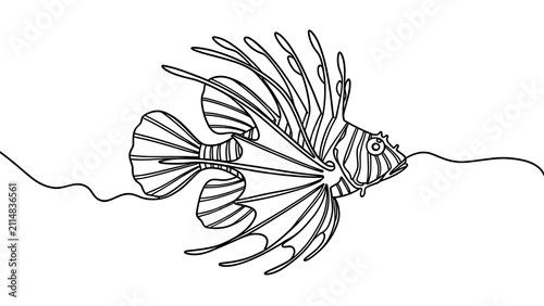 Lionfish illustration on white background.