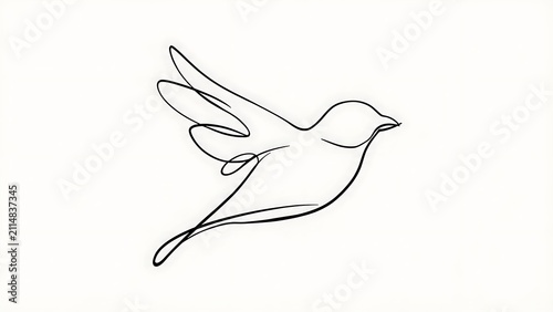 Minimalist bird drawing on white background.