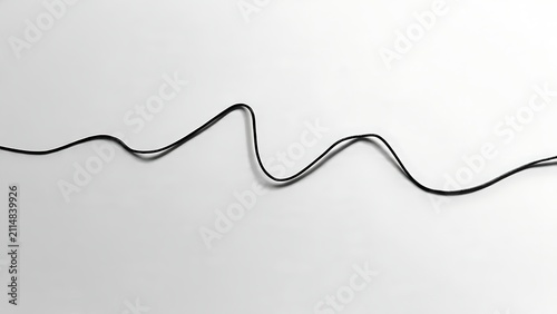 Smooth black wavy line on white background.