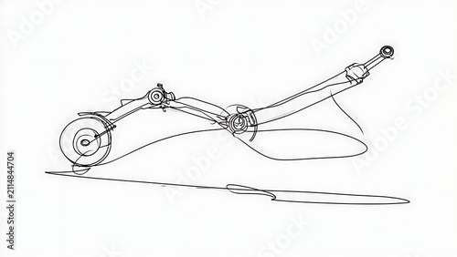 Vintage bicycle sketch on white background.
